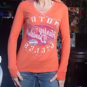 Harley-Davidson Orange Long Sleeve Tee